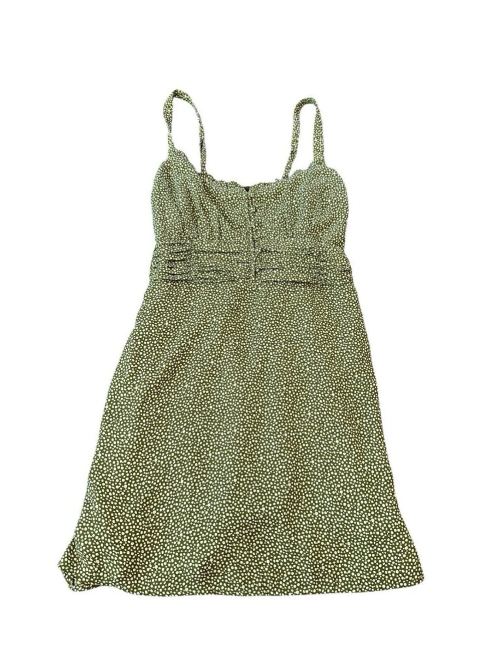 Abercrombie & Fitch Olive Green Floral Babydoll Dress S Cottagecore Slip Prairie